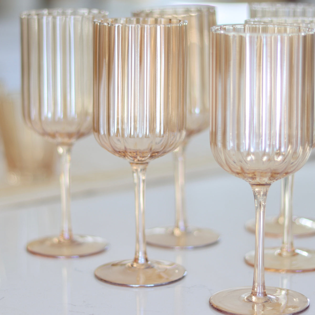 Golden Wine Glasses - Set of 6 - Holistic Habitat 