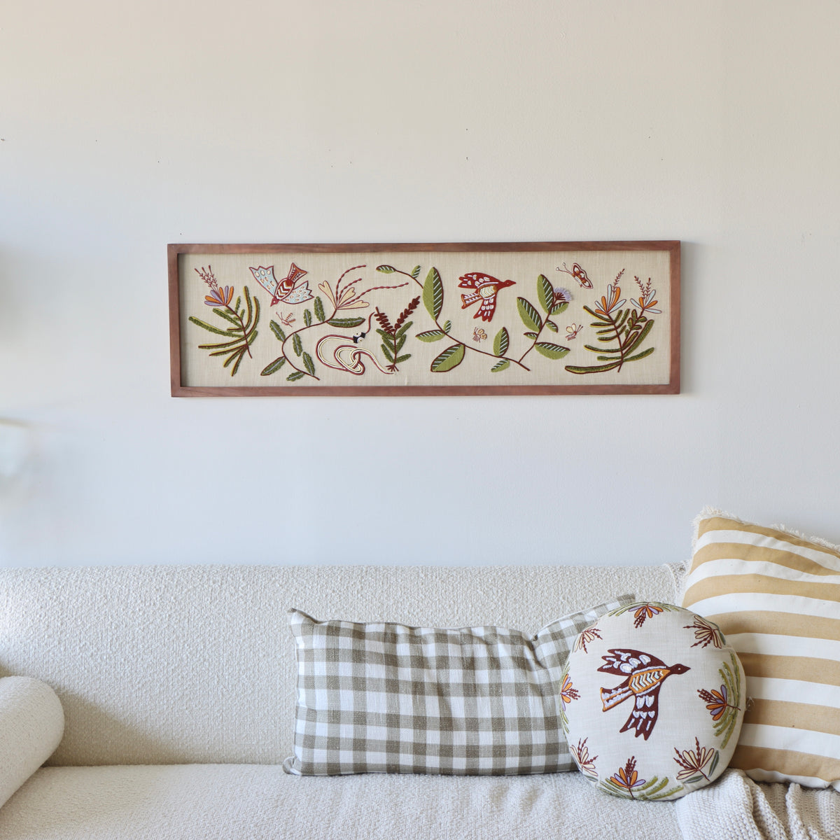 Garden Party Embroidered Wall Art - Holistic Habitat 