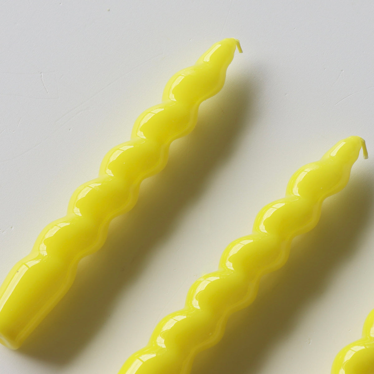 Spiral Taper Candles - 3 Pack - Yellow - Holistic Habitat 