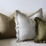 Miles Olive Tweed Wool Blend Pillow Cover