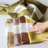 Chartreuse Zero-Waste Striped Linen Tea Towel - Holistic Habitat 