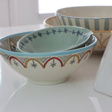 Anthea Multi Hand-Painted Stoneware Serving Bowl - Holistic Habitat 