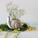 Sally Stoneware Snail Vase/Planter - Holistic Habitat 