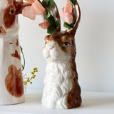 Hazel Hand Painted Stoneware Rabbit Vase - Holistic Habitat 