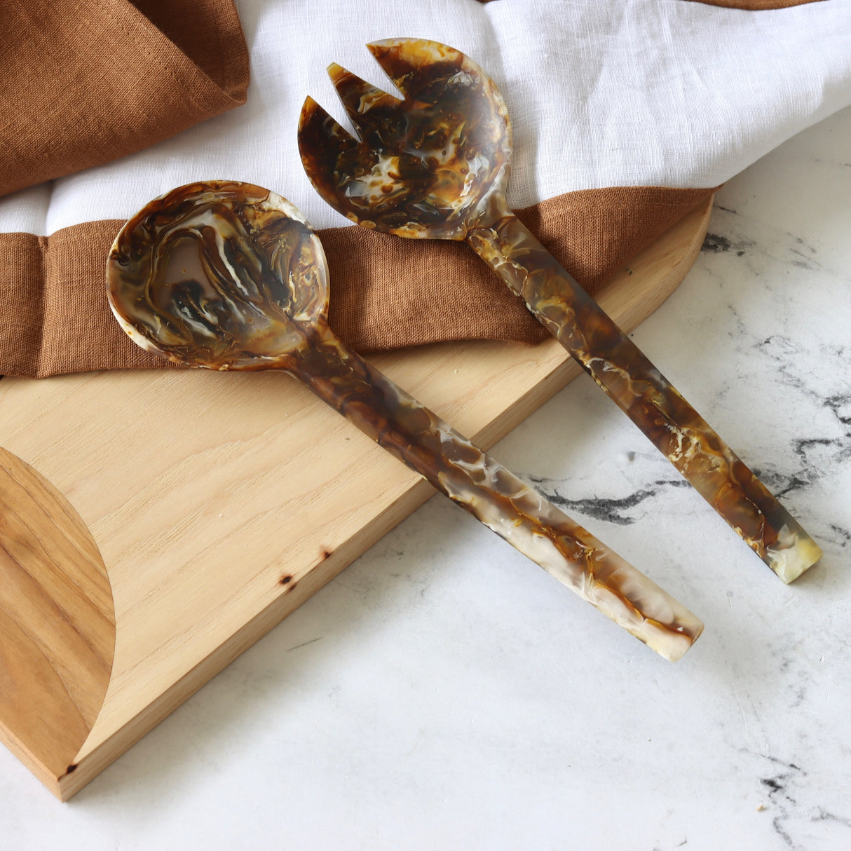 Marbled Resin Salad Servers - Set of 2 - Holistic Habitat 