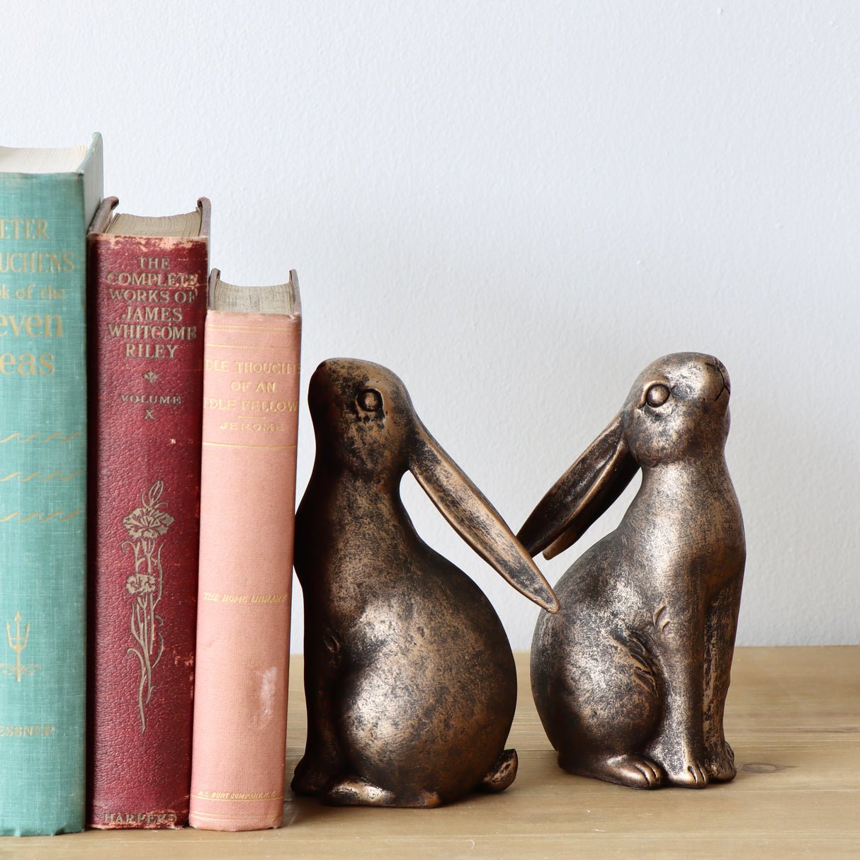 Bronze Bunny Metal Bookends - Holistic Habitat 