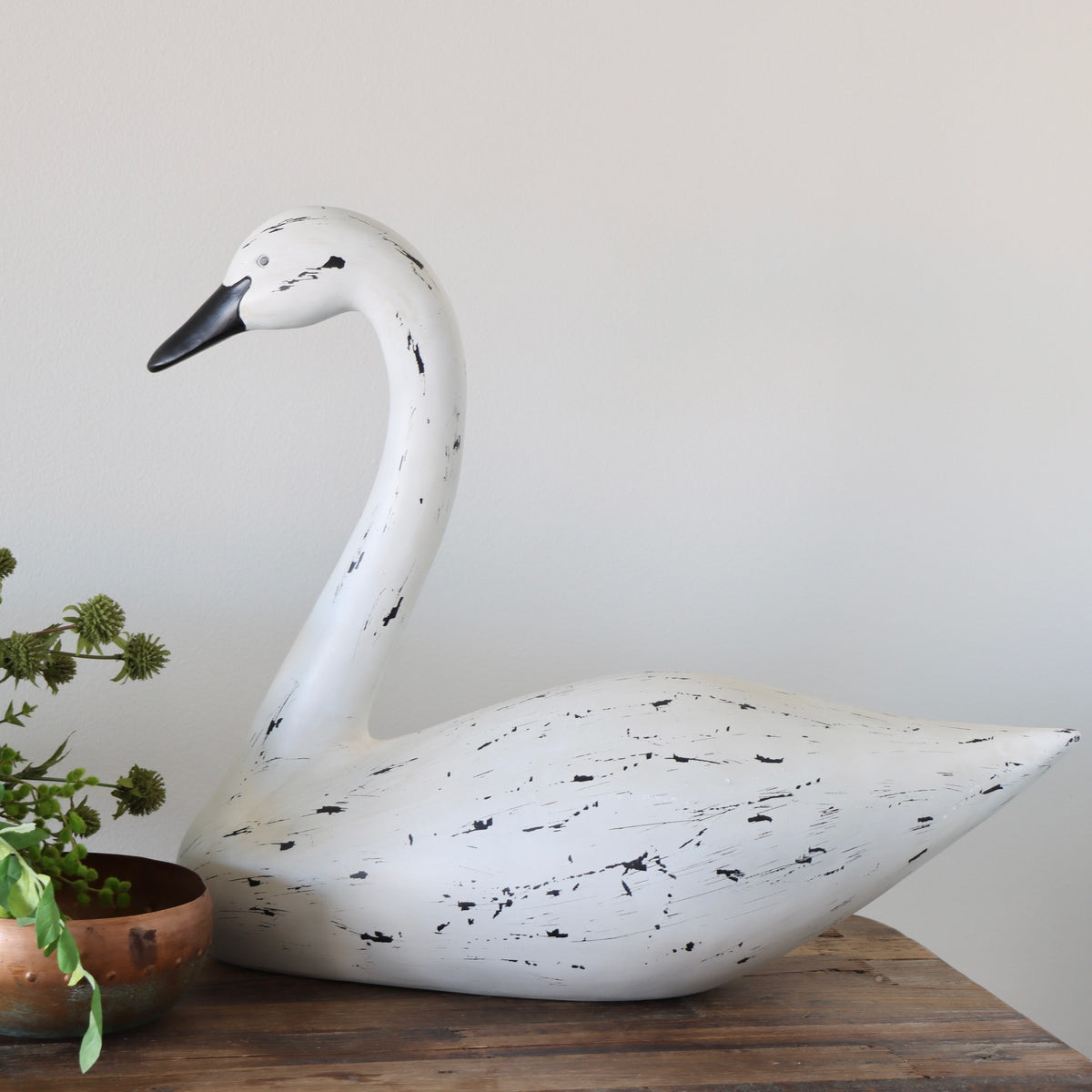Hand Painted Swan Centerpiece - Holistic Habitat 