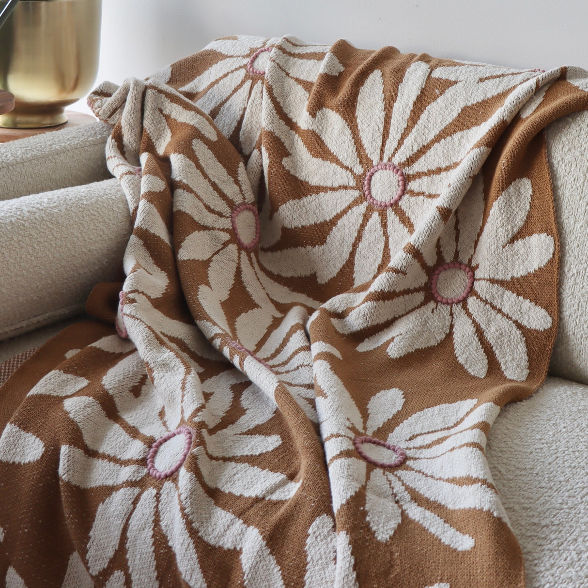 Daisy Days Cotton Knit Throw - 60x50 - Holistic Habitat 