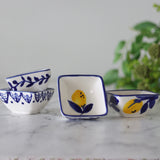 Citron Hand Painted Stoneware Bowls - Set of 4 - Holistic Habitat 