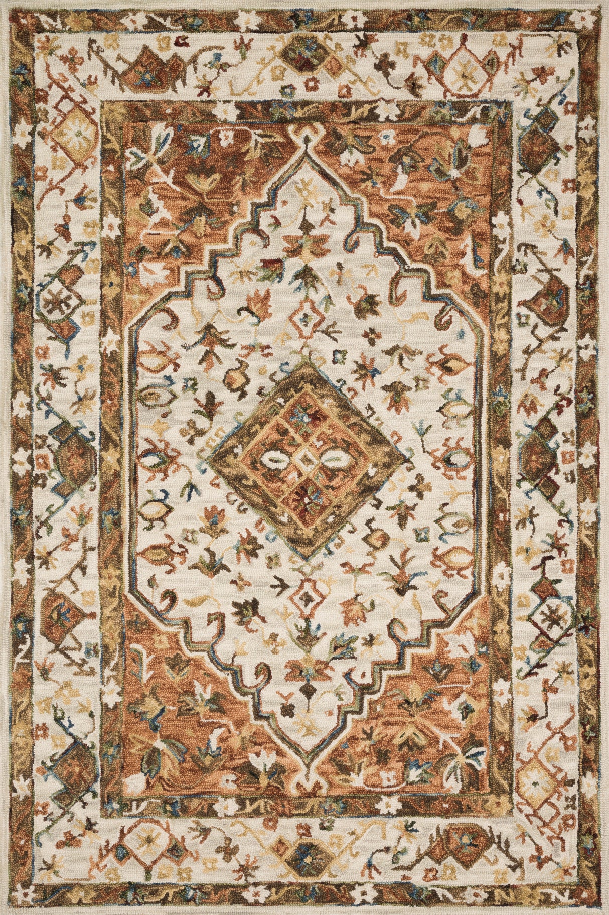 Beatty Rug - Ivory & Rust - Holistic Habitat 