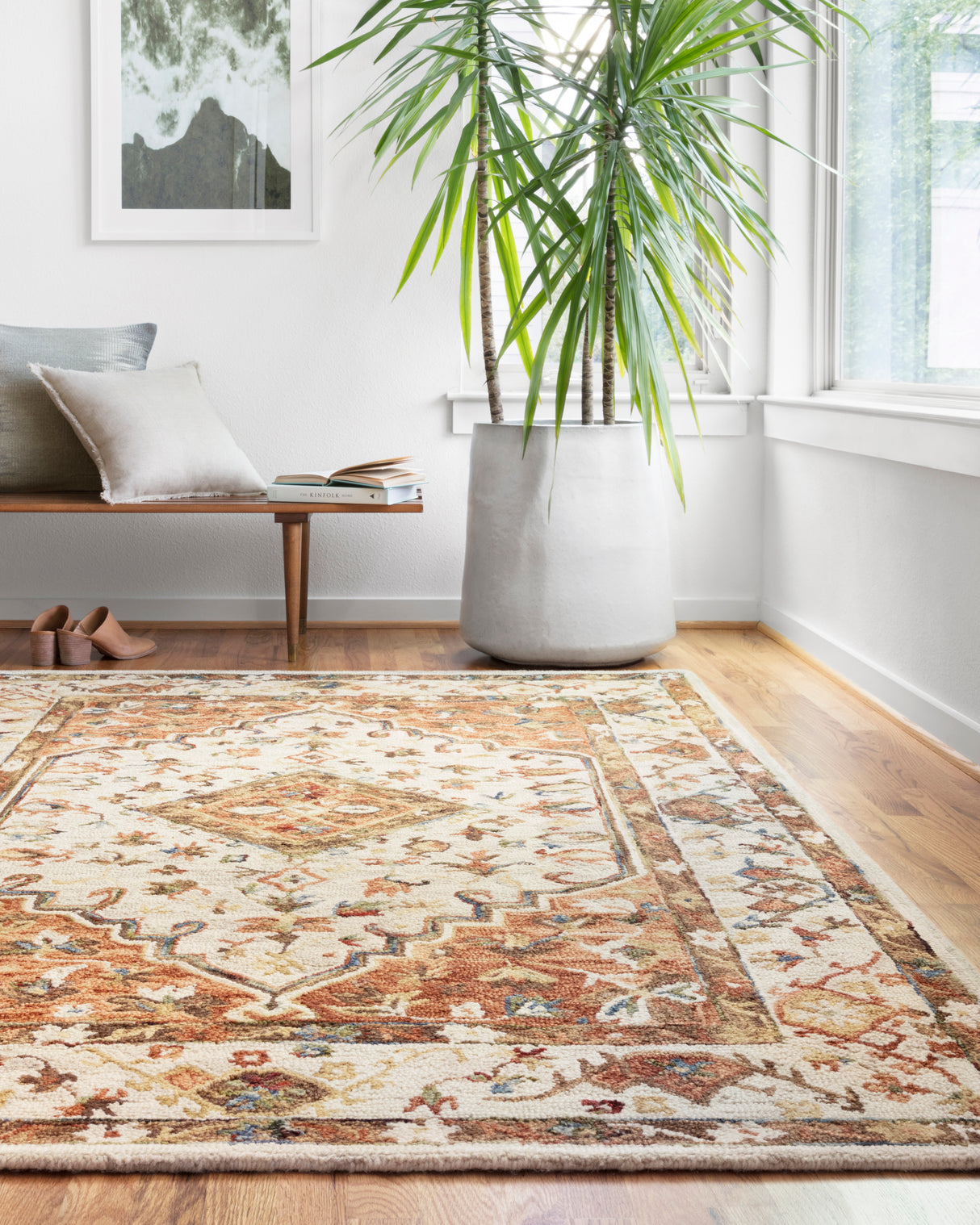 Beatty Rug - Ivory & Rust - Holistic Habitat 