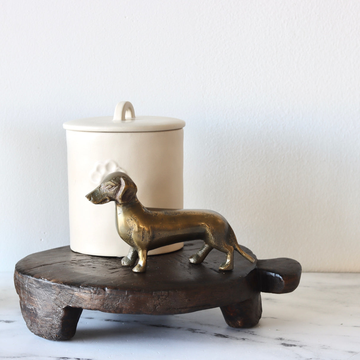 Delilah Dachshund Antique Brass Finish Figurine - Holistic Habitat 