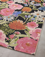 Botanical Rug - Black & Multi - Indoor/Outdoor - Holistic Habitat 