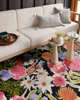 Botanical Rug - Black & Multi - Indoor/Outdoor - Holistic Habitat 