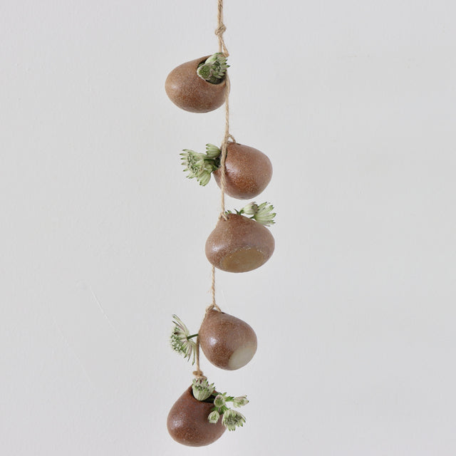 Bobbles Stoneware Hanging Vases - Holistic Habitat 