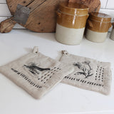 English Garden Cotton Slub Printed Pot Holders - Set of 2 - Holistic Habitat 