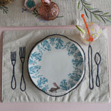 Embroidered Place Setting Linen Placemat - Holistic Habitat 