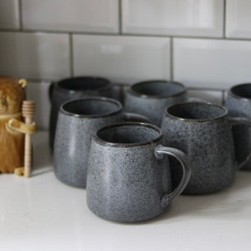 Stonewashed Indigo Ceramic Mugs - Set of 4