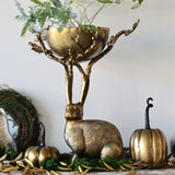 Gold Cast Aluminum Pumpkin - Large - Holistic Habitat 