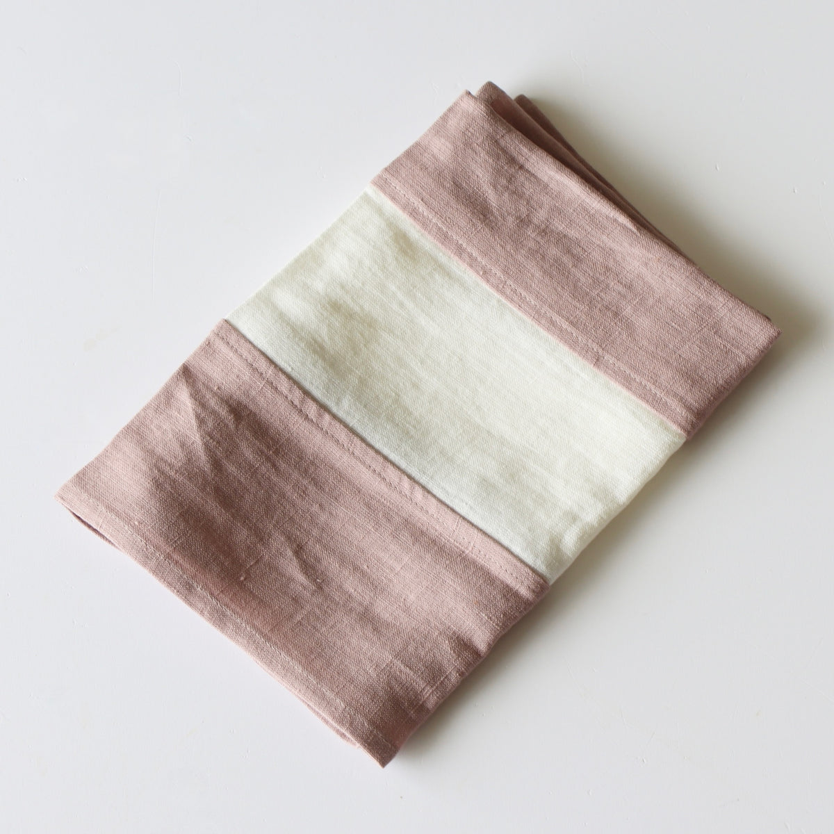 Woodrose Zero-Waste Striped Linen Tea Towel - Holistic Habitat 