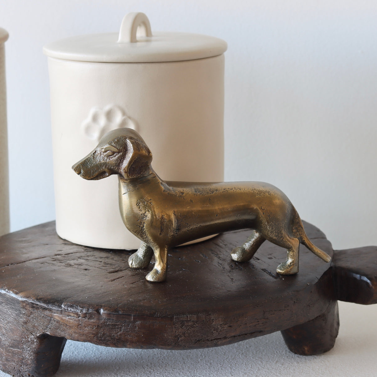 Delilah Dachshund Antique Brass Finish Figurine - Holistic Habitat 