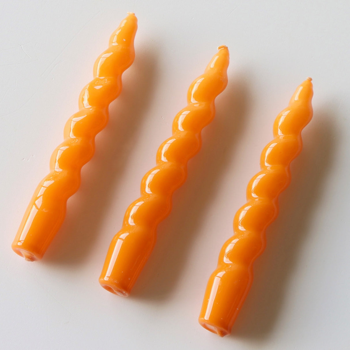 Spiral Taper Candles - 3 Pack - Tangerine - Holistic Habitat 