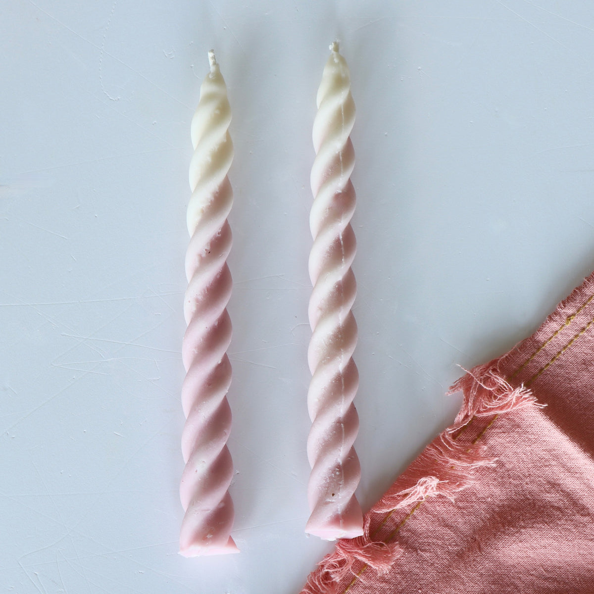 Strawberry Whip Ombre Twirl Candles - Set of 2 - Holistic Habitat 