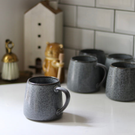 Stonewashed Indigo Ceramic Mugs - Set of 4