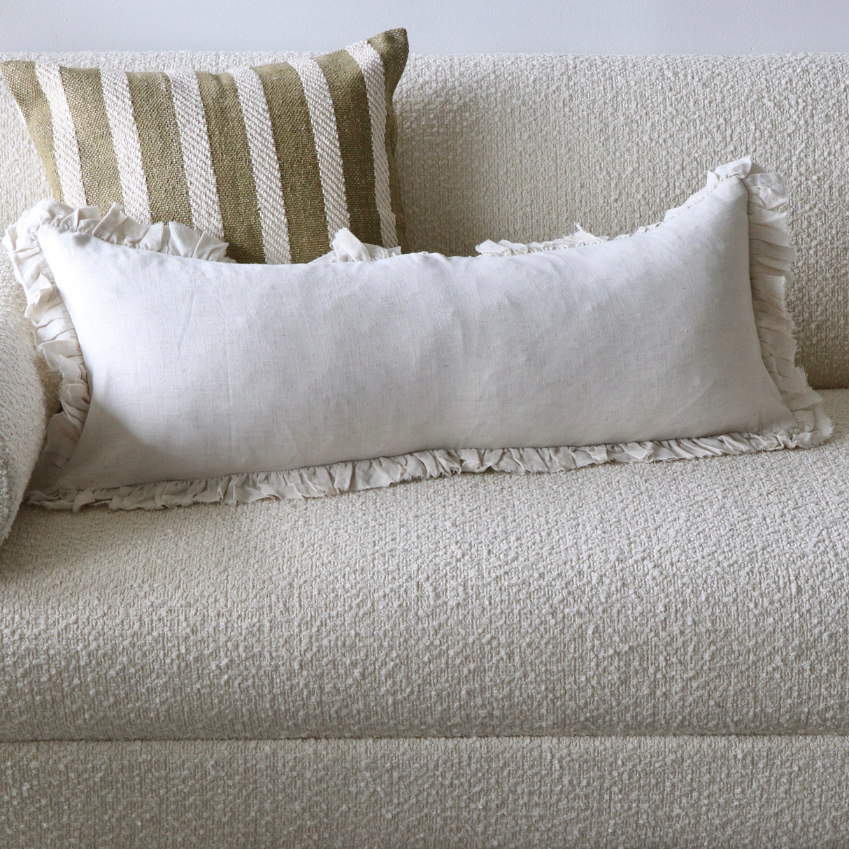 Ivory Sand Linen Blend Long Lumbar