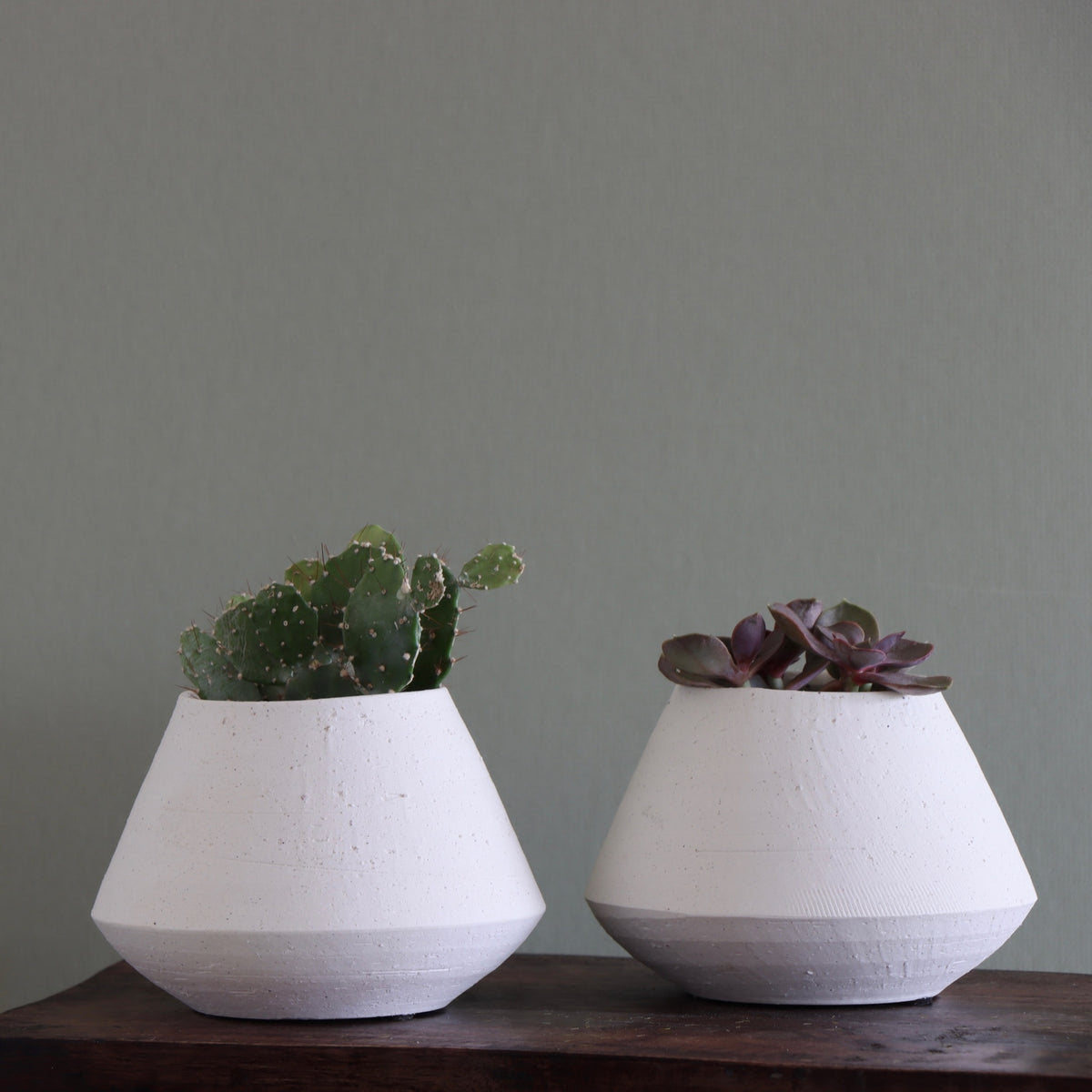 Lana Ivory Ceramic Pot - Small - Set of 2 - Holistic Habitat 