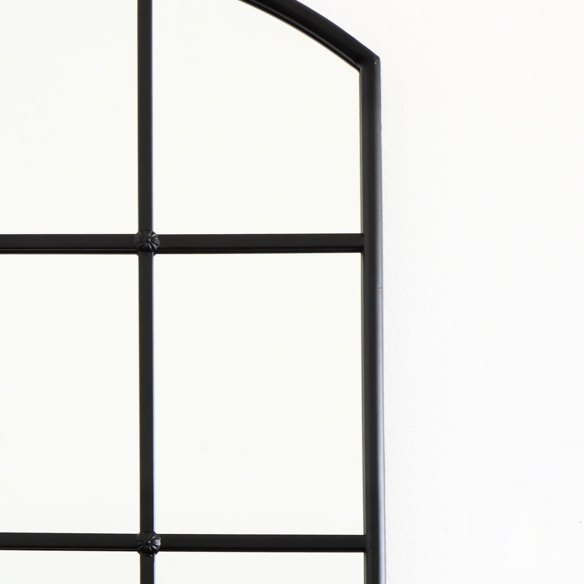 Arched Window Pane Mirror - Black - Holistic Habitat 