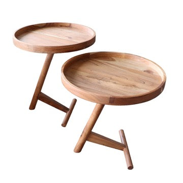 Kickstand Acacia Wood Tray Tables - Set of 2 - Holistic Habitat 