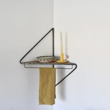 Intersection Metal and Wood Corner Shelf - Holistic Habitat 