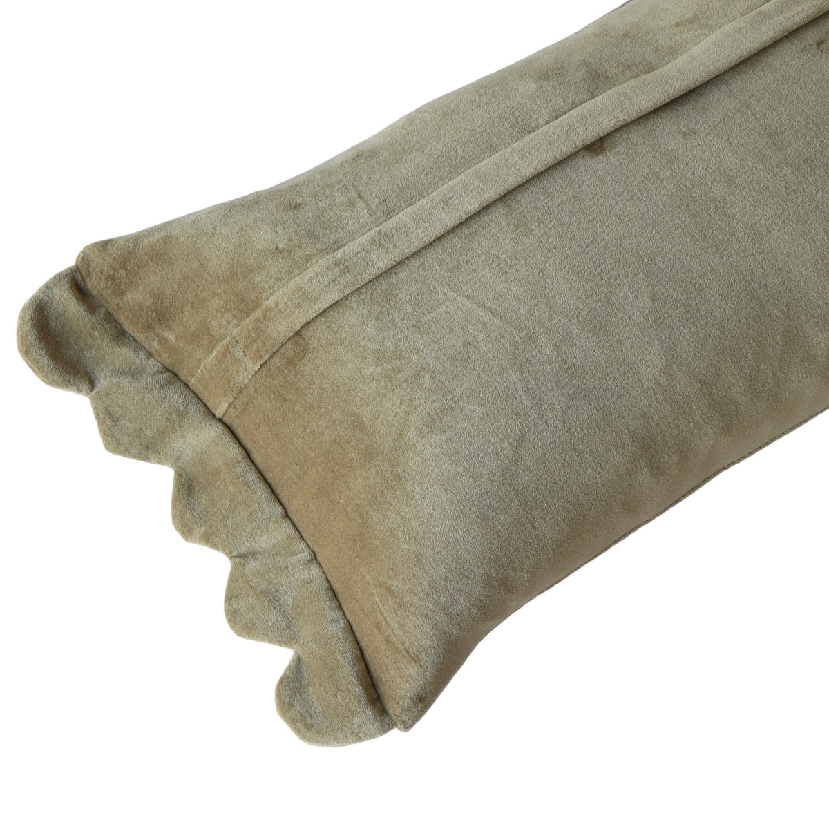 Sylvie Truffle Velvet Scalloped Lumbar Pillow 21x12 - Holistic Habitat 