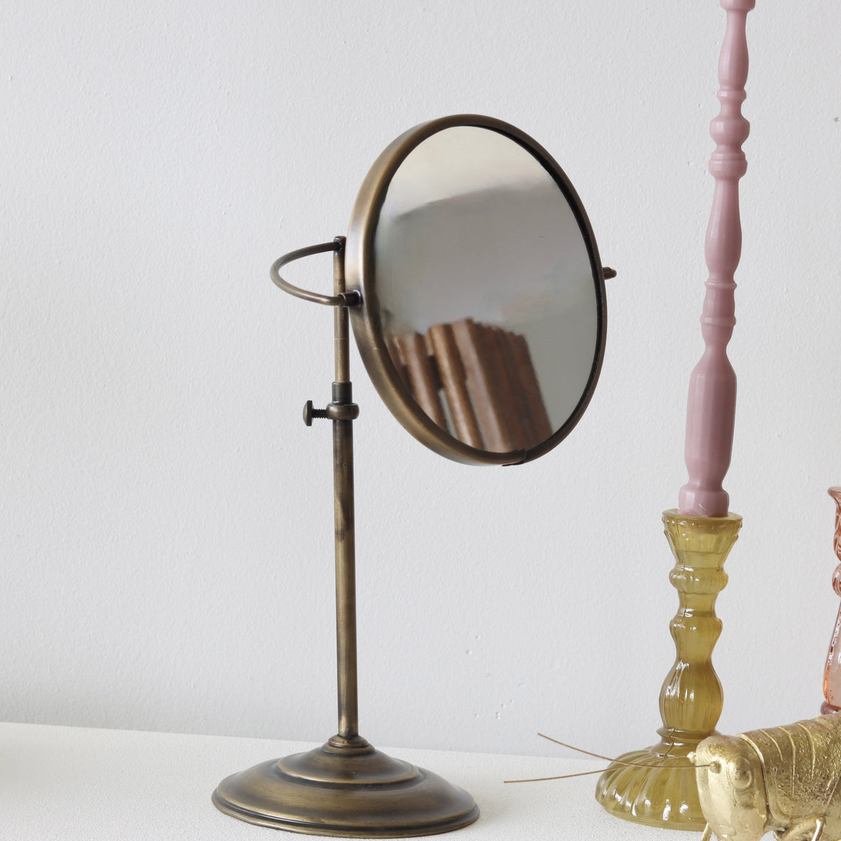 Antiqued Brass Finish Vanity Mirror - Holistic Habitat 