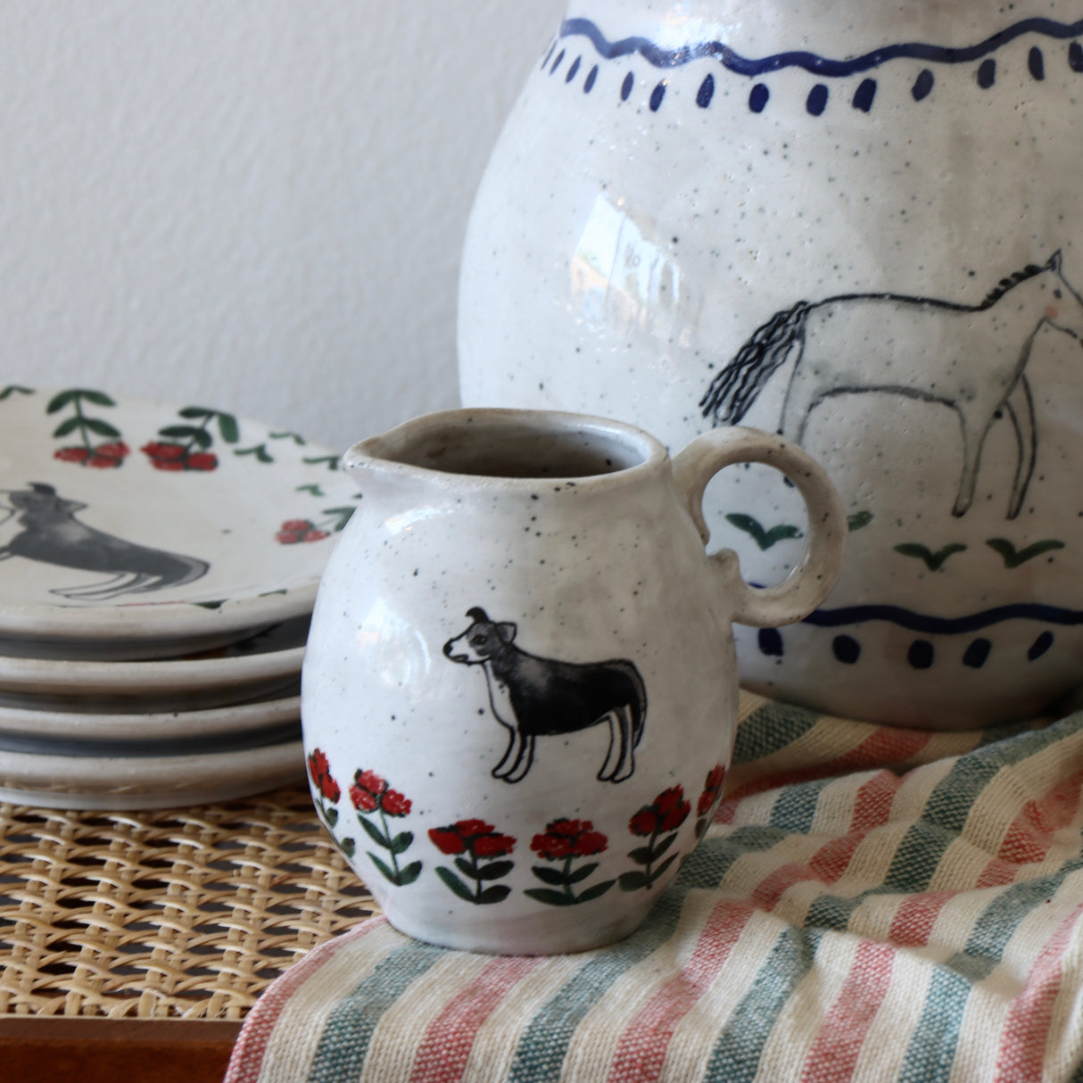 Marley in the Meadow Hand-Painted Stoneware Creamer