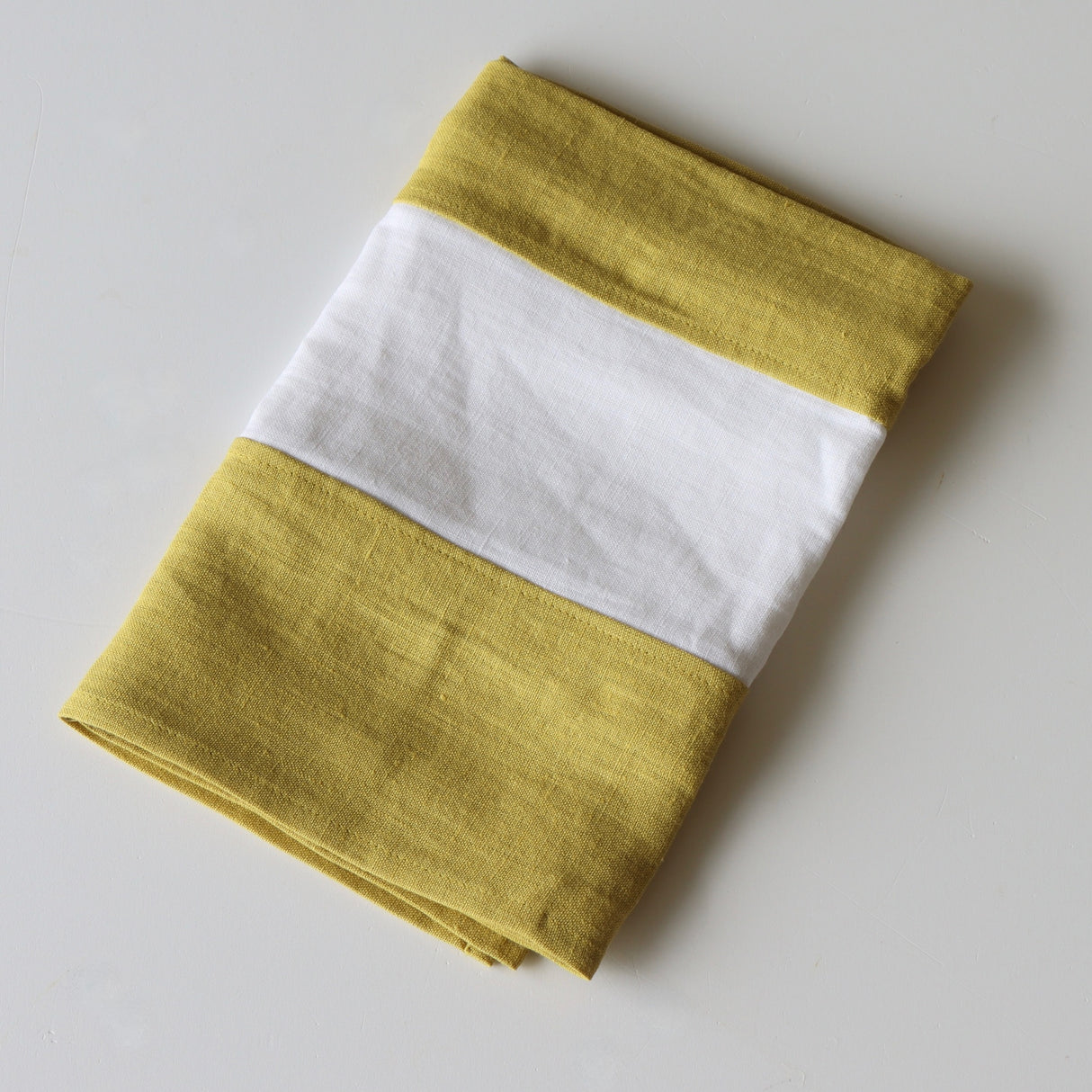 Chartreuse Zero-Waste Striped Linen Tea Towel - Holistic Habitat 