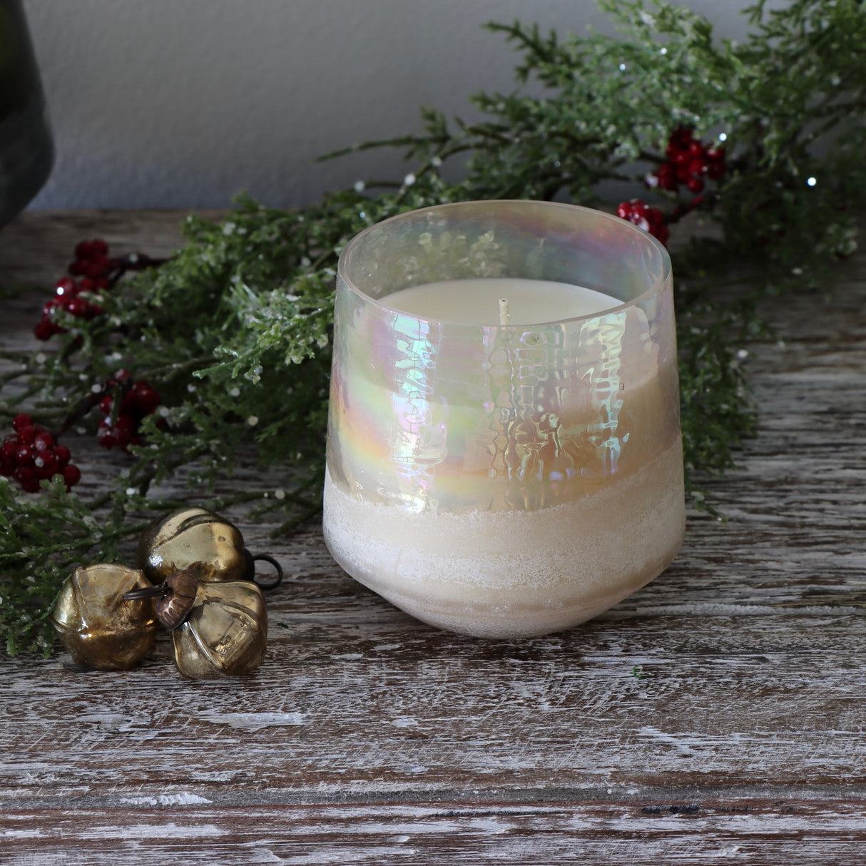 Winter White Baltic Glass Candle - Holistic Habitat 