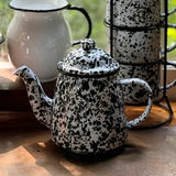 Black Enamel Splatterware Teapot