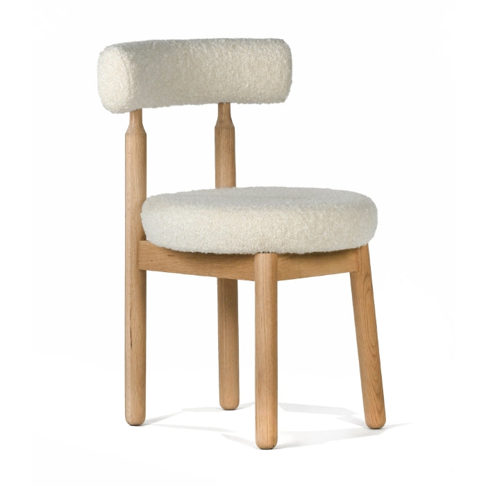 Circlet Oak &amp; Boucle Dining Chair - Holistic Habitat 