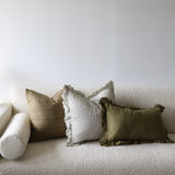 Miles Olive Tweed Wool Blend Pillow Cover