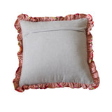 Velvet Rose Printed Cotton Ruffled Pillow - 20 Inch - Holistic Habitat 