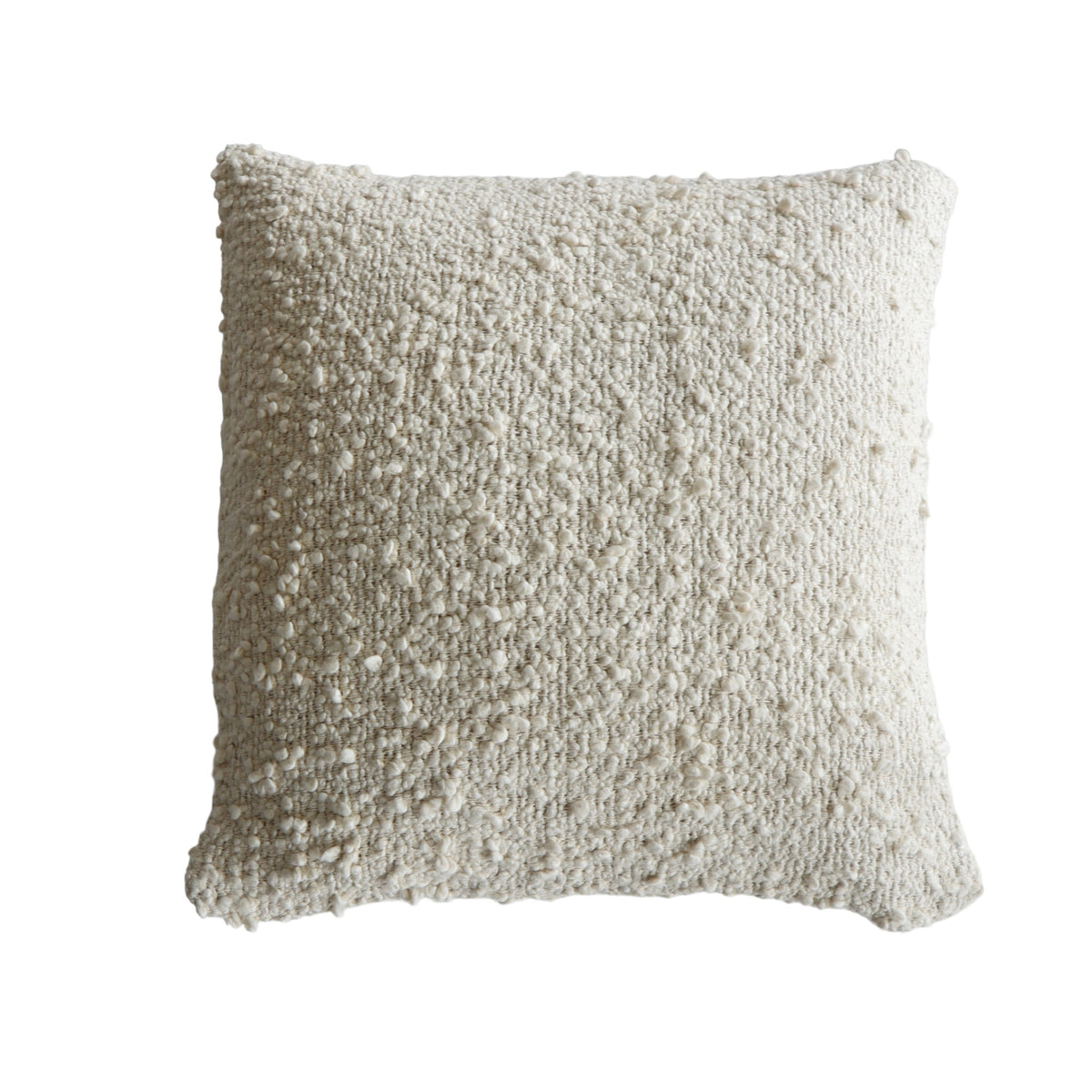 Ivory Boucle Cotton Pillow 20x20 - Holistic Habitat 