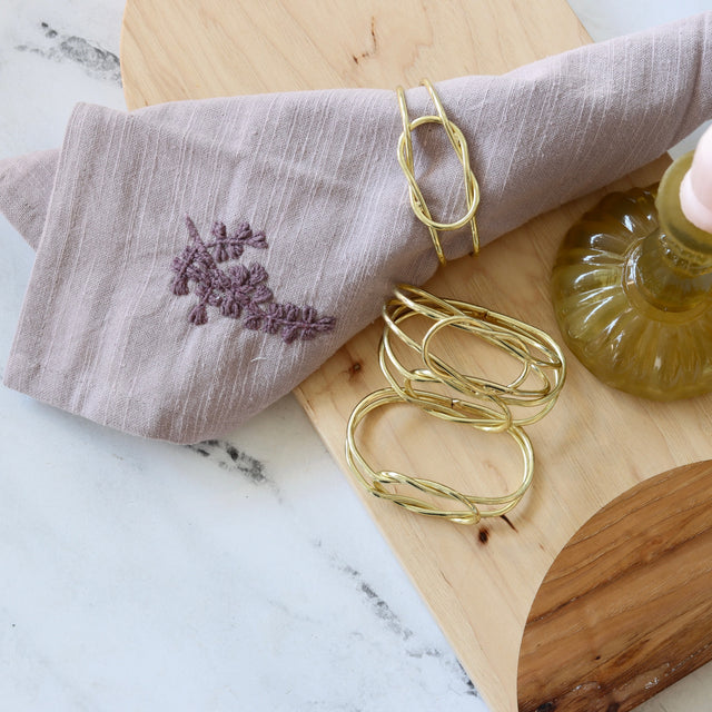 Knotted Gold Napkin Rings - Set of 4 - Holistic Habitat 