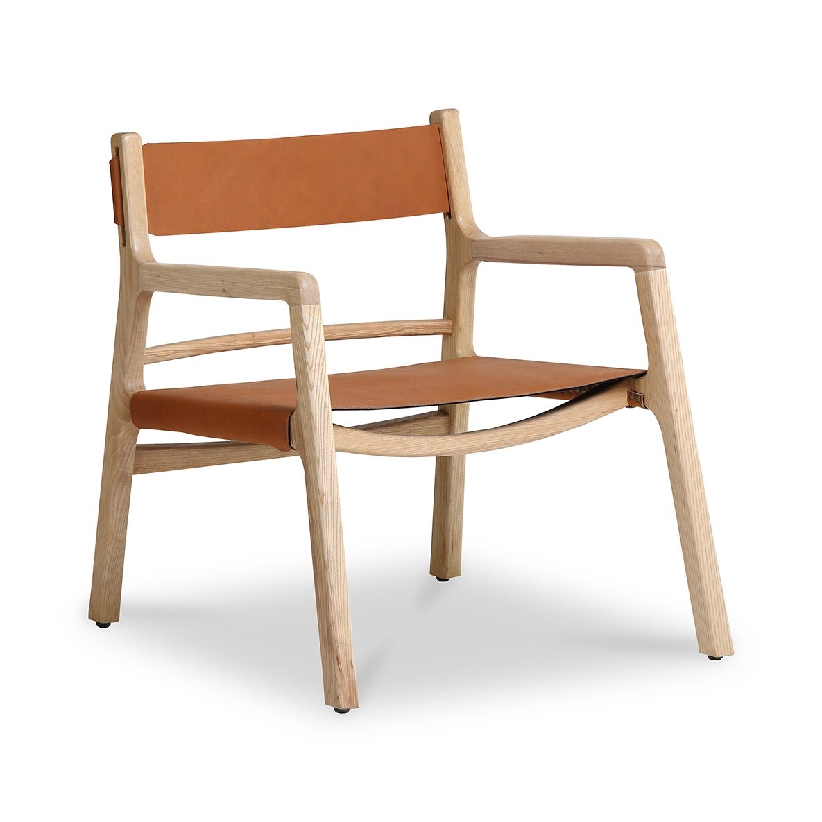 Kalo Cognac Leather & Ash Accent Chair - Holistic Habitat 