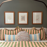 Pair of Cotton Pillowcases in Green Stripe