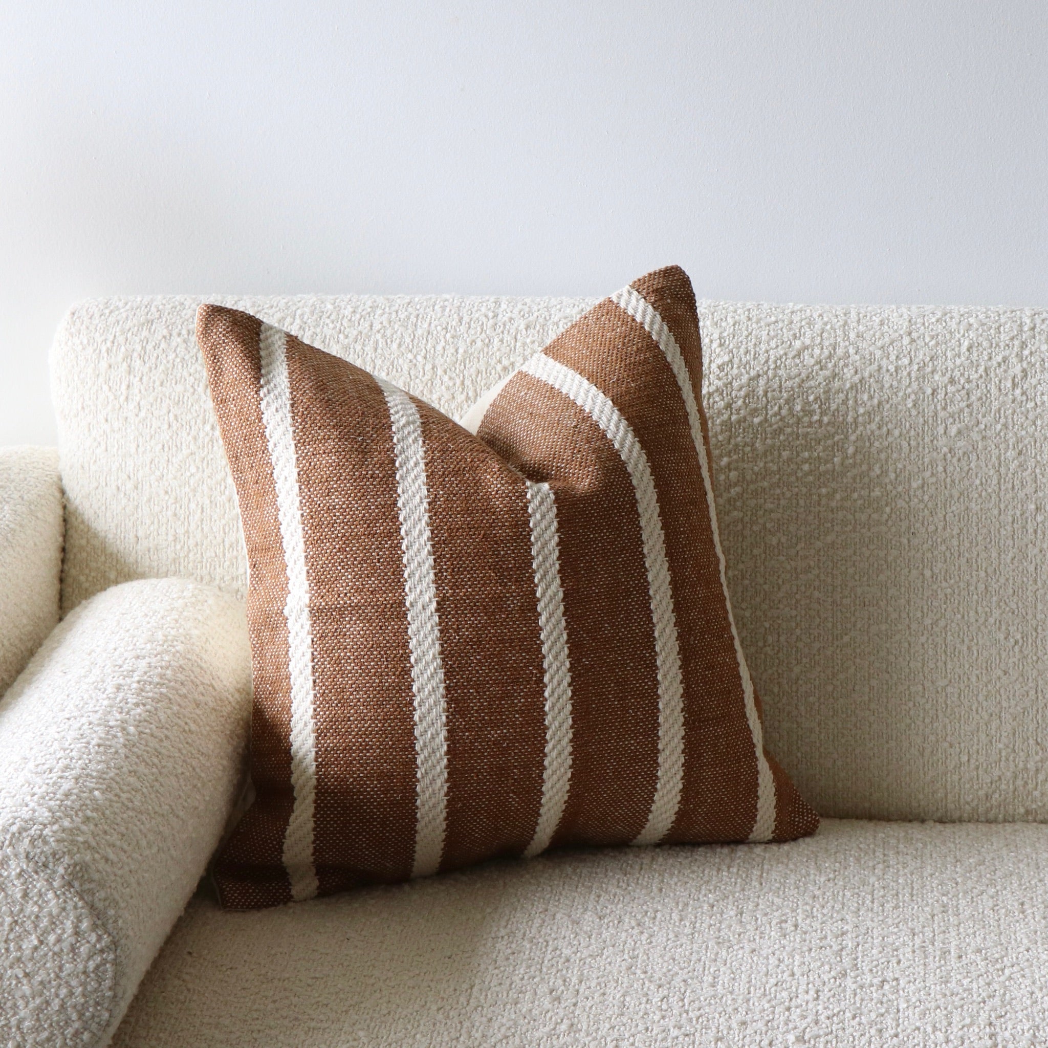 Bailey Rust Cream Rope Stripe Pillow Cover