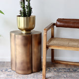 Golden Clover Hammered Metal Accent Table - Holistic Habitat 