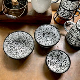 Black Splatter Enameled Bowls - Set of 3