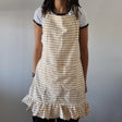 Butterscotch Candy Striped Cotton Ruffled Apron - Holistic Habitat 